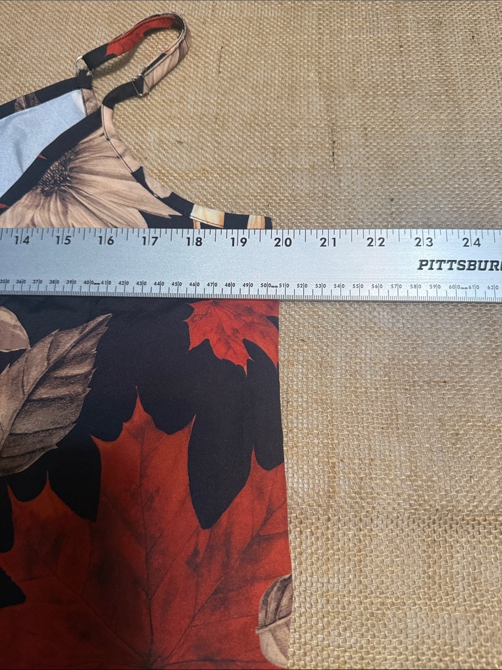 Floral Spaghetti-Strap Camisole in Black with Red & Cream - Picture 3 of 5